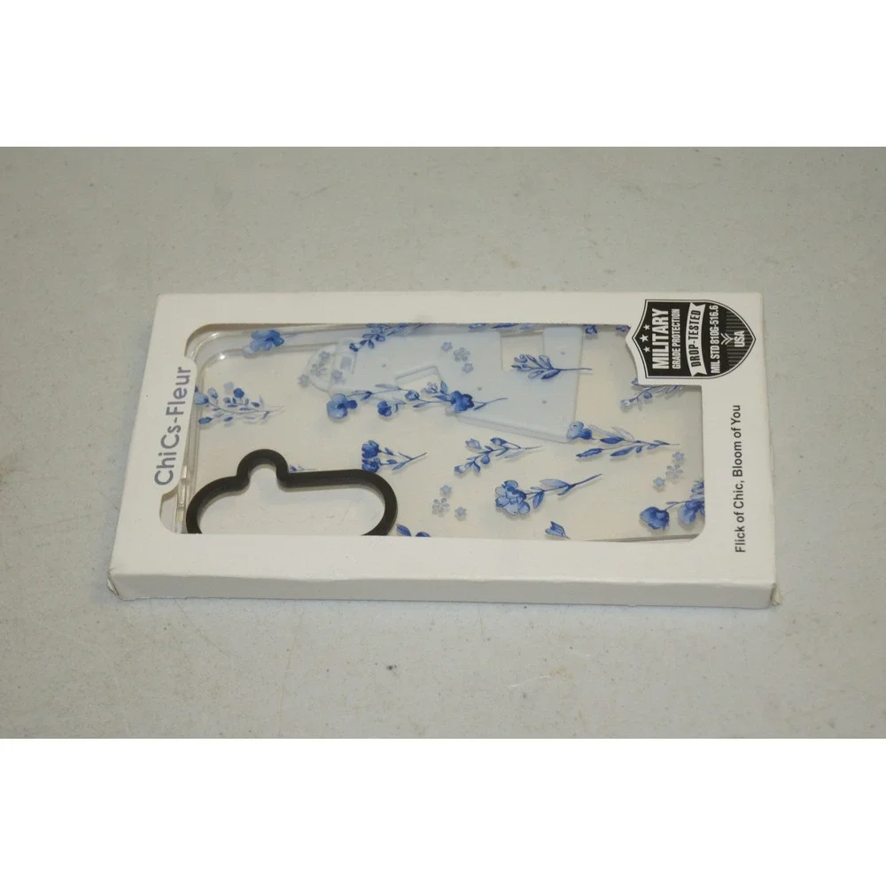 ChiCs-Fleur Samsung Galaxy S24 FE Case Blue Floral Lunelle Military Drop Tested